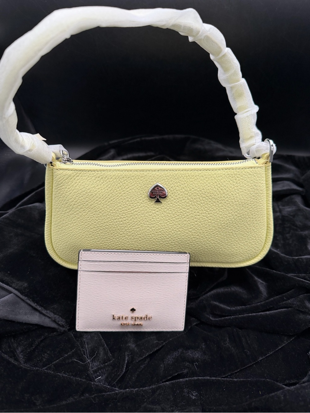 Kate Spade Tennis Ball Green Pebbled Leather Kayla Bag - Picture 5 of 9
